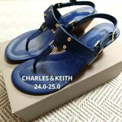 CHARLES & KEITH ウェッジソールサンダル ブルー 38のサムネイル
