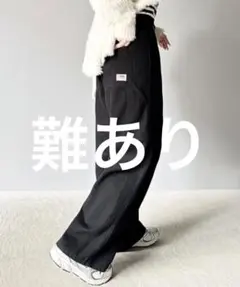 java メンズライク　ペインターパンツ ユニセックス　オーバーサイズ　チノ　黒