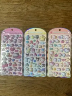 コットンパフィーシール　コットンパフィ　ハローキティ キャラクターシール3セット