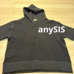 フード付き Vネック パーカー M ニット　anysis