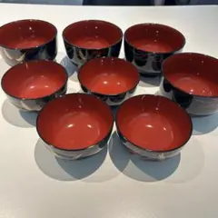 鳳凰柄 大小汁椀 8客セット 漆器風のサムネイル
