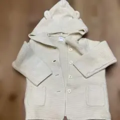 baby gap フード付きカーディガン 18-24ヶ月 アイボリー　くま耳