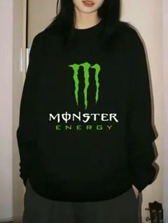 Monster Energy風 ロゴプリント スウェット メンズ トレーナーL