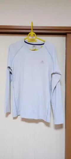 adidasレディース M 長袖水色Tシャツ