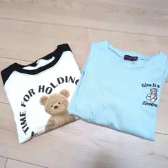 くま♡長袖カットソー2枚セット　130 140