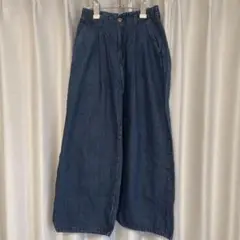 LARU ワイドデニムパンツ インディゴブルー Mサイズ