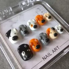 試作品・現品限り】犬 猫 ネイルパーツ｜顔 お尻 寝そべり - メルカリ