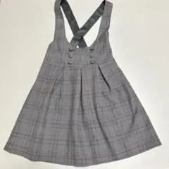 グレンチェック柄 クロスバック ジャンバースカート　ナルミヤ　LOVETOXIC