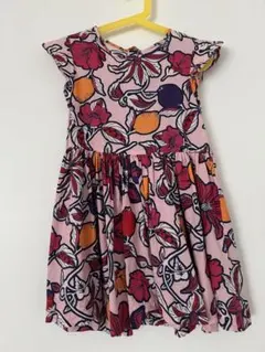 【116】プチバトー　花柄　ワンピース　ピンク　綿 フリル