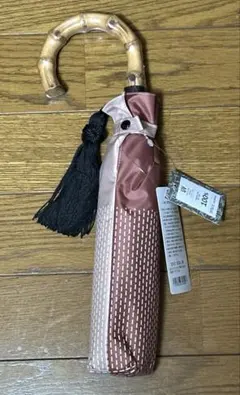 新品 セゾントルヌ 晴雨兼用傘 刺繍 ピンク UV 日傘 長傘 バンブー 
