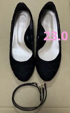 23.0cm 3WAY velikokoラクチンきれい ストラップ付きパンプス
