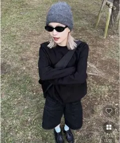 ブラック 長袖トレーナー カジュアル