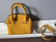 ZARA イエロー クロコダイル風ハンドバッグ