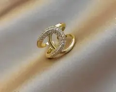 762★大好評・品薄★ゴールド リング czダイヤモンド オープンリング