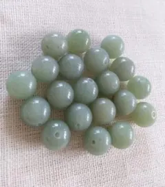 ピアスやブレスレットにネフライト石12.5ミリ玉/20個/貫通穴径1.3ミリ