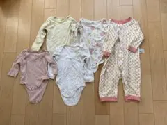 ユニクロベビーギャップbaby肌着ロンパース女の子5枚セット80 90