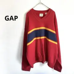 【GAP 】ギャップ　メンズ　Vネック セーター　Ｌサイズ　レトロ