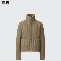 UNIQLO U ラムブレンドジップアップジャケット ブラウン L