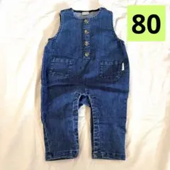 petit main プティマイン　デニムサロペット　80