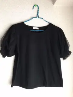 earth music & ecology 水玉シフォン袖　Tシャツ