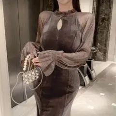 オケージョンドレス　お呼ばれワンピース　ベロア