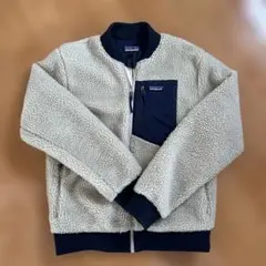 patagonia フリースジャケット S クリーム/ネイビー