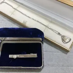 パール付きネックレスと本真珠シルバータイピンのおまとめセット