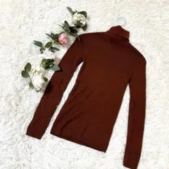 無印良品 トップス ニット タートルネック サイズM ウール 無地 ブラウン