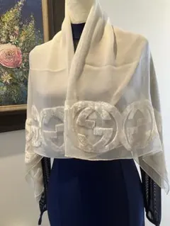 Gucci ロゴ刺繍 シフォンストールのサムネイル