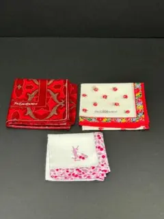イヴ・サンローラン　ハンカチ　3枚セット　ｗ1625-0415-⑥-④
