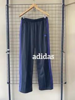adidas アディダス ベッケンバウアー トラックパンツ ブラック パープル