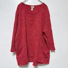 Chico's【3】ニットセーター シンプル レッド おでかけ カジュアル