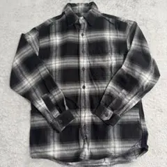 UNIQLO ブラック グレー チェックネルシャツ S