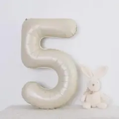 ナンバーバルーン 5 くすみベージュ 数字 風船 お誕生日 記念日 飾付け 祝い