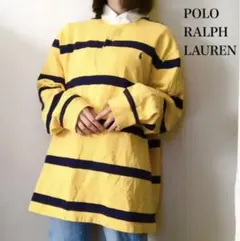 ポロバイラルフローレン　ラガーシャツ　ビッグシルエット　90s ワンポイント