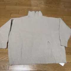 GRLタートルネックスリットニットトップス fo1057 ベージュ