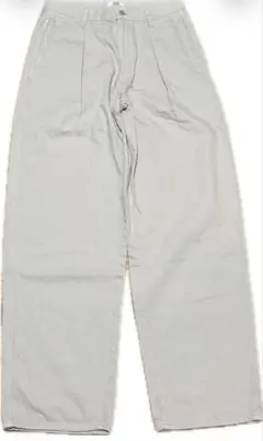 ユニクロU ライトグレー ワイドデニムタックパンツ 27サイズ　丈長め