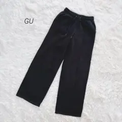 GU ヘビーウェイト スウェットプルオンパンツ M ブラック 裏起毛 ワイド