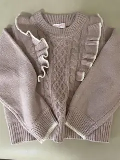 美品⭐︎mezzo piano⭐︎フリル付きケーブル編みセーター 120cm