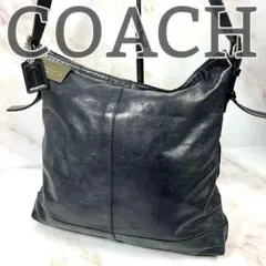 【希少】COACH コーチ トンプソン レザー ショルダーバッグ ネイビー