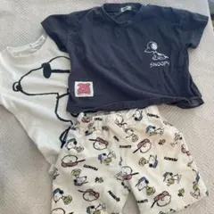 スヌーピー Tシャツ ハーフパンツ 3点セット 90cm PEANUTSのサムネイル