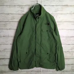 ノースフェイス マウンテンジャケット 刺繍ロゴ メンズ古着 グリーン 緑