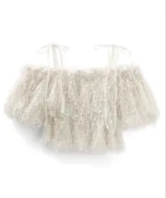 GRL ラメフェザーヤーンリボンオフショルダートップス[gn385]