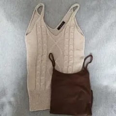 キャミソール　ビスチェ　サマーニット　タンクトップ　М