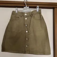 RETRO GIRL カーキ ボタンフロントミニスカート