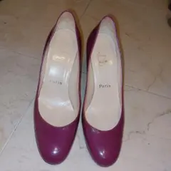 (最終値下げ!!)美品 ルブタン マゼンタカラー ハイヒール 高さ９cm