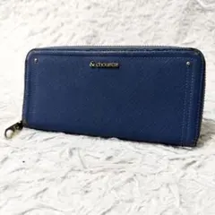 &chuette ラウンドファスナー　長財布　レザー　ブルーのサムネイル