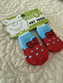 ペット用 靴下 Sサイズ 滑り止め付き 小型犬 猫用 未使用 かわいい リボン柄