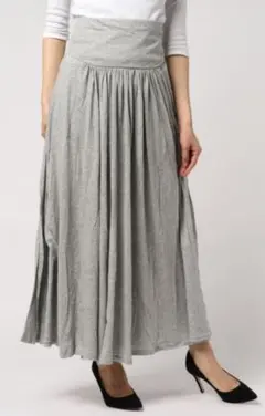 【新品タグ付】three dotsスリードッツ ジャージーコレットフレアスカート