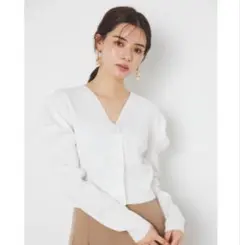 rienda 2WAYショルダータックボリュームカーデトップス